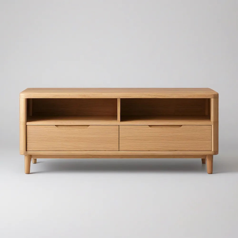 Móvel de TV em Carvalho Natural 140 x 40 x 65 cm com 2 Gavetas