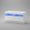 Móvel de TV em MDF Branco com Iluminação LED Azul, 120 x 40 x 45 cm